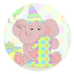 1st Birthday Elephant Sticker for Boys