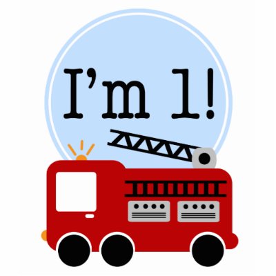 1st Birthday Fire Truck Cake Topper Acrylic Cut Out by printcreekstudio