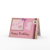1st Birthday  - Girl Card