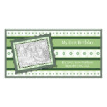 1st Birthday Memories My First Green Photo Card