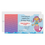 1st birthday mermaid girl party personalised photo cards