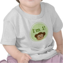 1st Birthday Monkey Tee Shirt