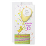 1st Birthday Party Chicken Invite Yellow Balloon