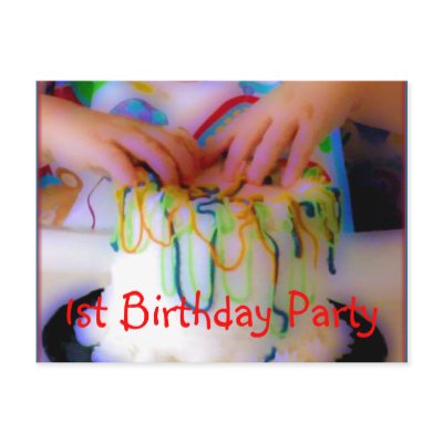 1st Birthday Party Invitation Template Postcard by Dmargie1029