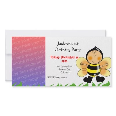 1st birthday party invitations ( bee costume ) by jsoh