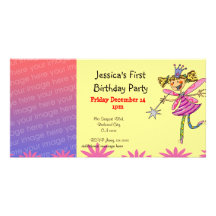 1st birthday party invitations (princess fairy) picture card