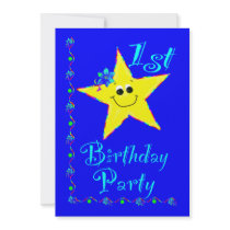 1st Birthday Party Star Invitation