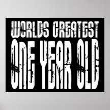 1st Birthday Party Worlds Greatest One Year Old Poster