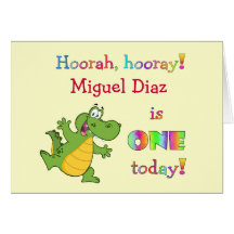 1st Birthday Personalise for Girl or Boy Greeting Cards