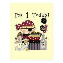 1st Birthday Pirate T-shirts and Gifts Post Card
