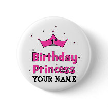 1st Birthday Princess!  with pink crown