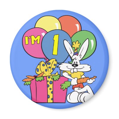 1st Birthday Rabbit Fridge Magnets by birthday_party