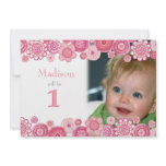 1st Birthday Soft Pink Party Invitation Photo Card