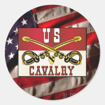 1st CAVALRY DIVISION Banner Round Stickers