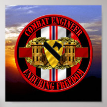 1st Cavalry Division Engineer OEF VETERAN Poster