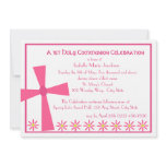 1st Communion Cross and Flowers Personalized Invites