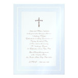 1st Communion Soft blue and Brown Personalised Invitation