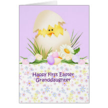 1st Easter Granddaughter Greeting Card