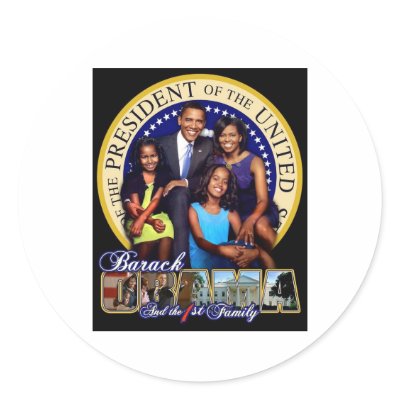 1st Family Barack Obama Round Sticker by armyers