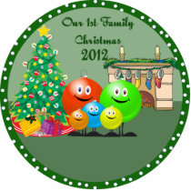 1st Family Christmas Ornament 2012 Photo Cutout