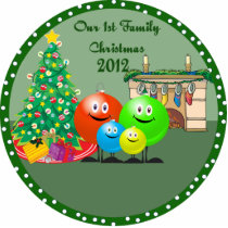 1st Family Christmas Ornament 2012 Photo Cut Outs