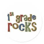 1st Grade Rocks First Round Sticker
