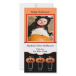 1st Halloween Pumpkin Diaper Pins Photo Card photo cards