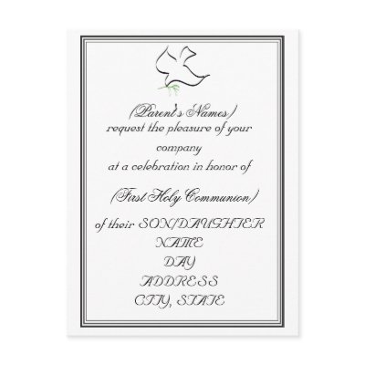 1st Holy Communion Invite-Dove and Olive Branch by christiandesigns