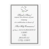 1st Holy Communion Invite-Dove and Olive Branch