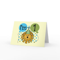 1st Lion Birthday Tshirts and Gifts Greeting Card