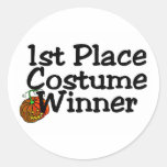 1st Place Costume Winner Pumpkin Round Sticker