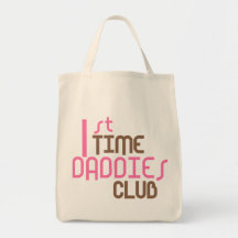 1st Time Daddies Club (Pink) Canvas Bags