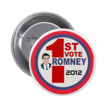 1st Vote for Romney Button