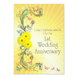 1st Wedding Anniversay Party Invitation 1st Wedding Anniversay Party Invitation