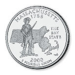 2000 Massachusetts State Quarter magnet