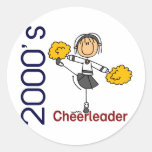 2000’s Cheerleader Stick Figure Round Stickers