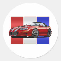 2002 Chevy Camaro SS Round Sticker