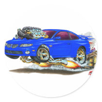 2004-06 GTO Blue Car Round Sticker