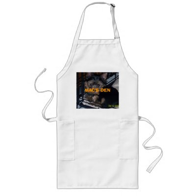 2007 4 12 mac 014 LIKES CAGE, MAC'S DEN Aprons by JIMBARBMYERS
