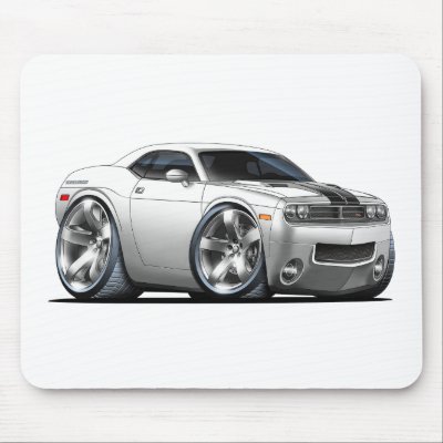 2008-2010 Challenger White Car Mouse Pads by maddmaxart