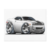 2008-2010 Challenger White Car Post Card