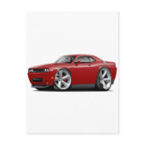 2009-11 Challenger RT Maroon Car Postcard