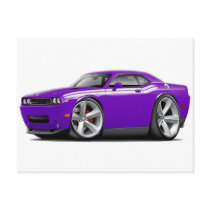 2009-11 Challenger RT Purple-White Car Postcards