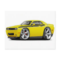 2009-11 Challenger RT Yellow-Black Car Postcard
