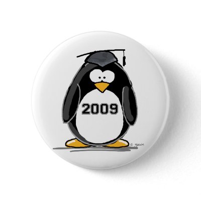 2009 Graduate Penguin Buttons by penguinality
