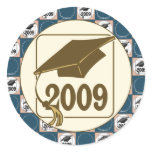 2009 Graduation Hat Design Round Stickers