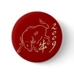 2009 year of the ox  - new year buttons