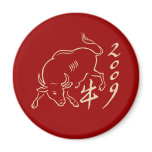 2009 year of the ox  - new year refrigerator magnets