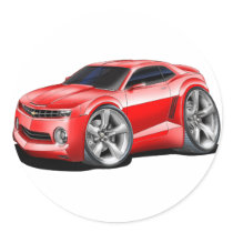 2010-11 Camaro Red Car Round Sticker