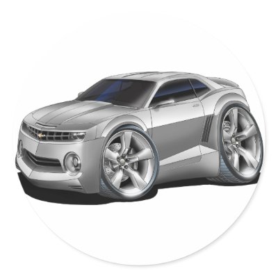 2010-11 Camaro Silver Car Sticker by maddmaxart